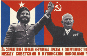Плакат Фидель Кастро и Никита Хрущев